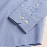 Camicia a Righe in Cotone Button-Down dettaglio manica - Light Navy