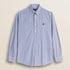 Camicia a Righe in Cotone Button-Down fronte - Light Navy