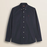 Camicia in Gabardina di Cotone Tinta in Capo fronte - Navy Blue