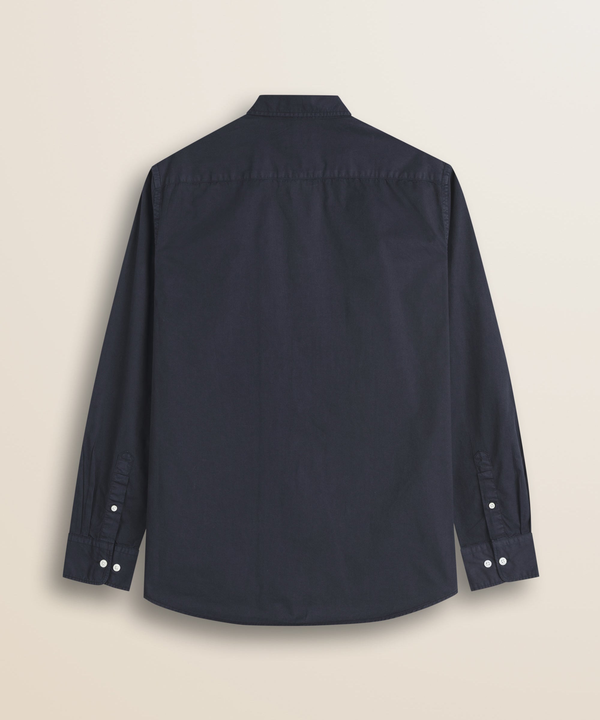 Camicia in Gabardina di Cotone Tinta in Capo retro - Navy Blue