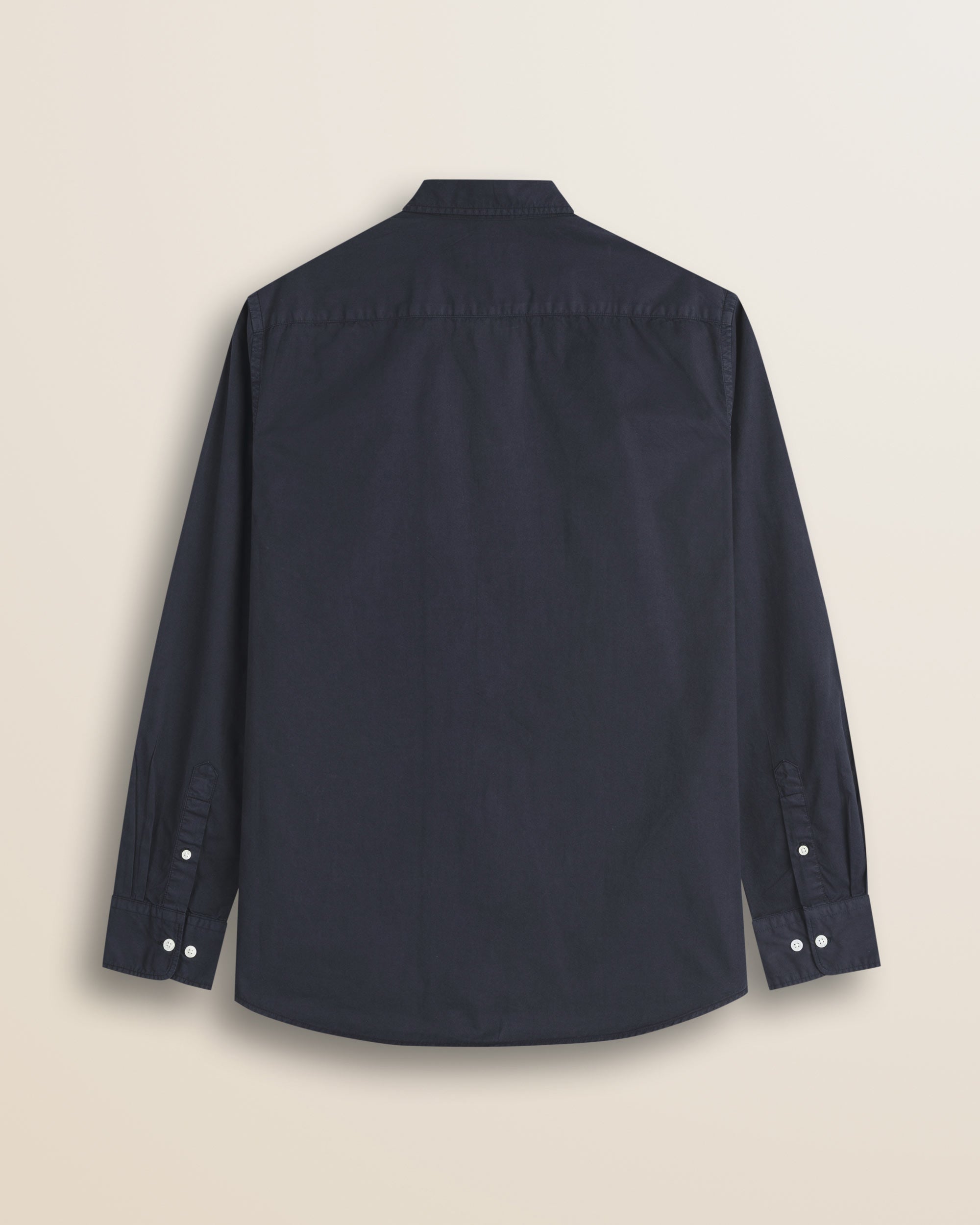 Camicia in Gabardina di Cotone Tinta in Capo retro - Navy Blue