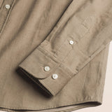 Camicia in Velluto a Coste Button-Down dettaglio manica - Taupe
