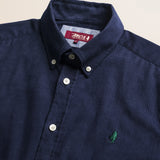 Camicia in Velluto a Coste Button-Down dettaglio colletto - Navy Blue