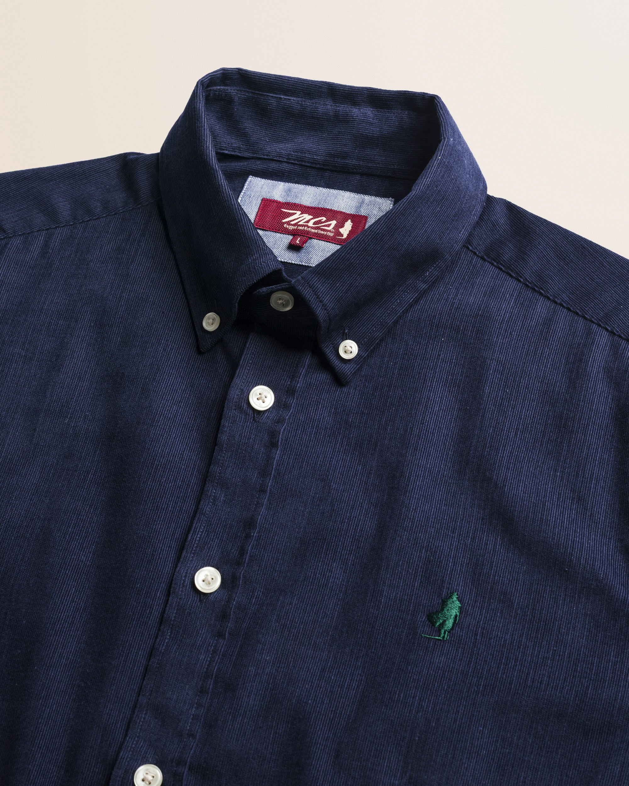 Camicia in Velluto a Coste Button-Down dettaglio colletto - Navy Blue