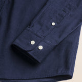 Camicia in Velluto a Coste Button-Down dettaglio manica - Navy Blue