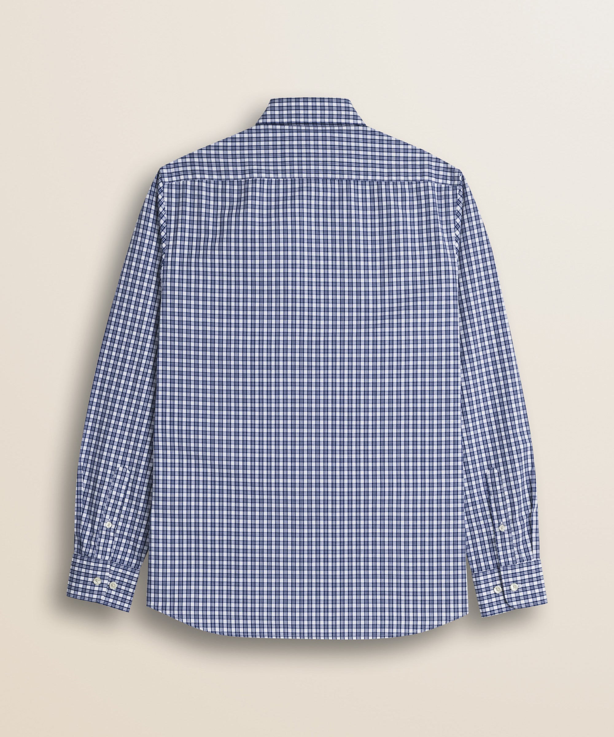 Camicia a Quadretti in Cotone Tinto Filo retro - Blue Microcheck