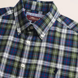 Camicia in Flanella Tartan Button-Down dettaglio colletto - Green Tartan Check