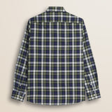 Camicia in Flanella Tartan Button-Down retro - Green Tartan Check