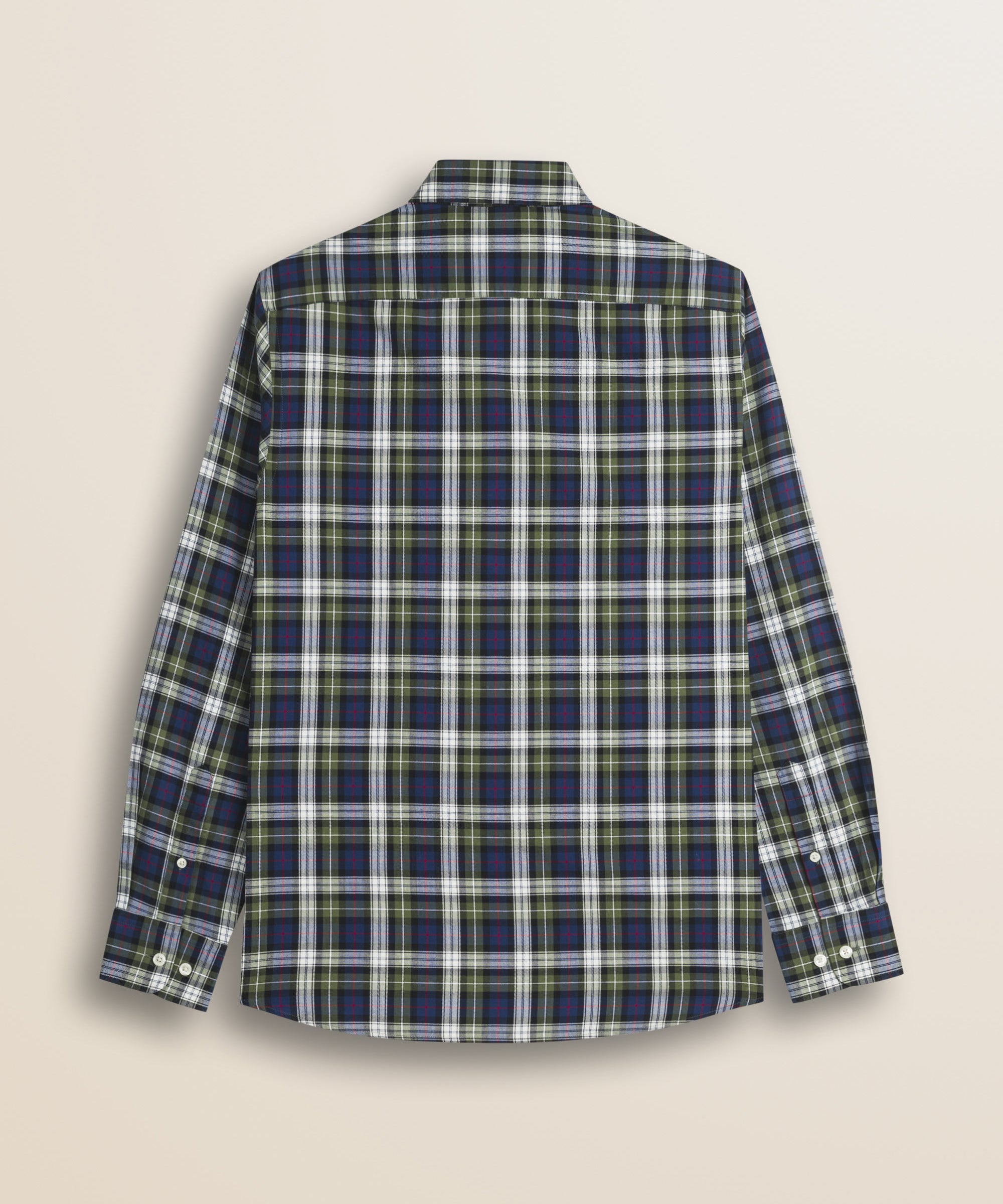 Camicia in Flanella Tartan Button-Down retro - Green Tartan Check