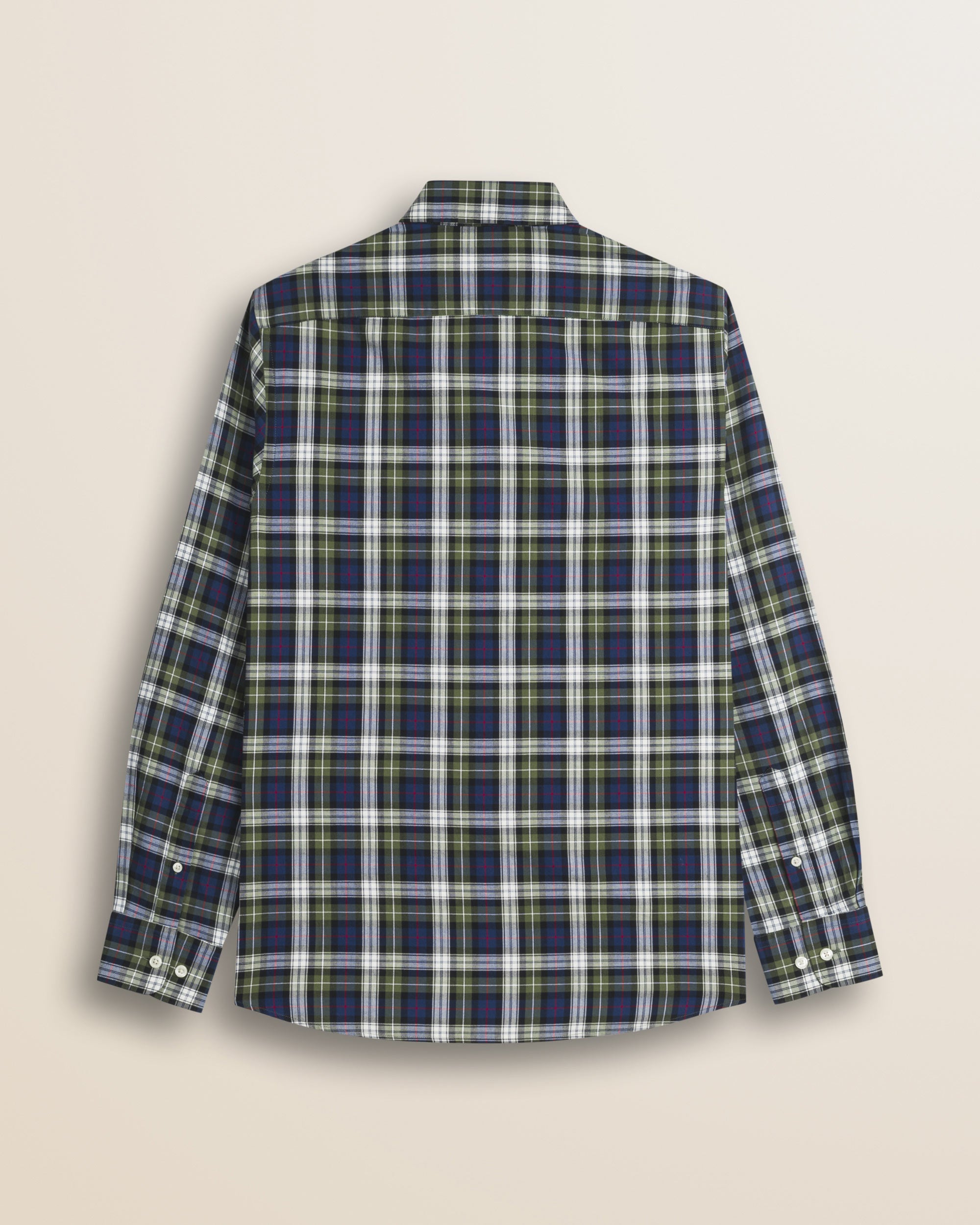 Camicia in Flanella Tartan Button-Down retro - Green Tartan Check