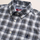 Camicia in Flanella Melange a Quadri dettaglio colletto - Grey Melange Check