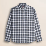 Camicia in Flanella Melange a Quadri fronte - Grey Melange Check