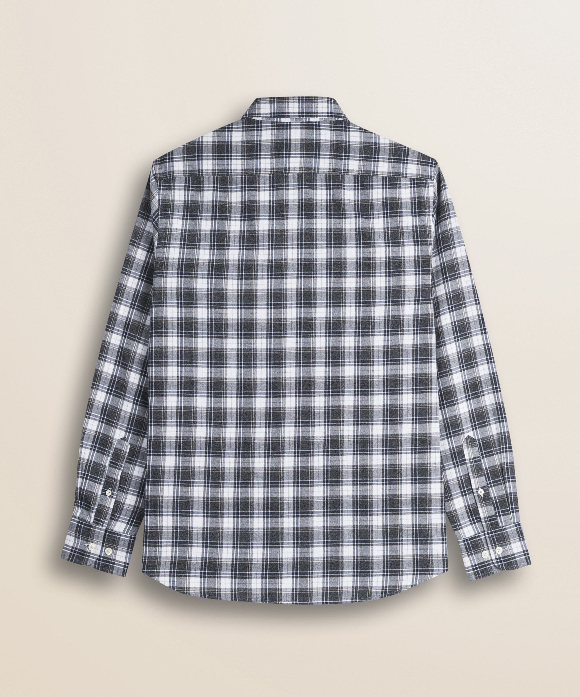 Camicia in Flanella Melange a Quadri retro - Grey Melange Check