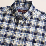 Camicia a Quadri in Flanella Leggera dettaglio colletto - Blue Check