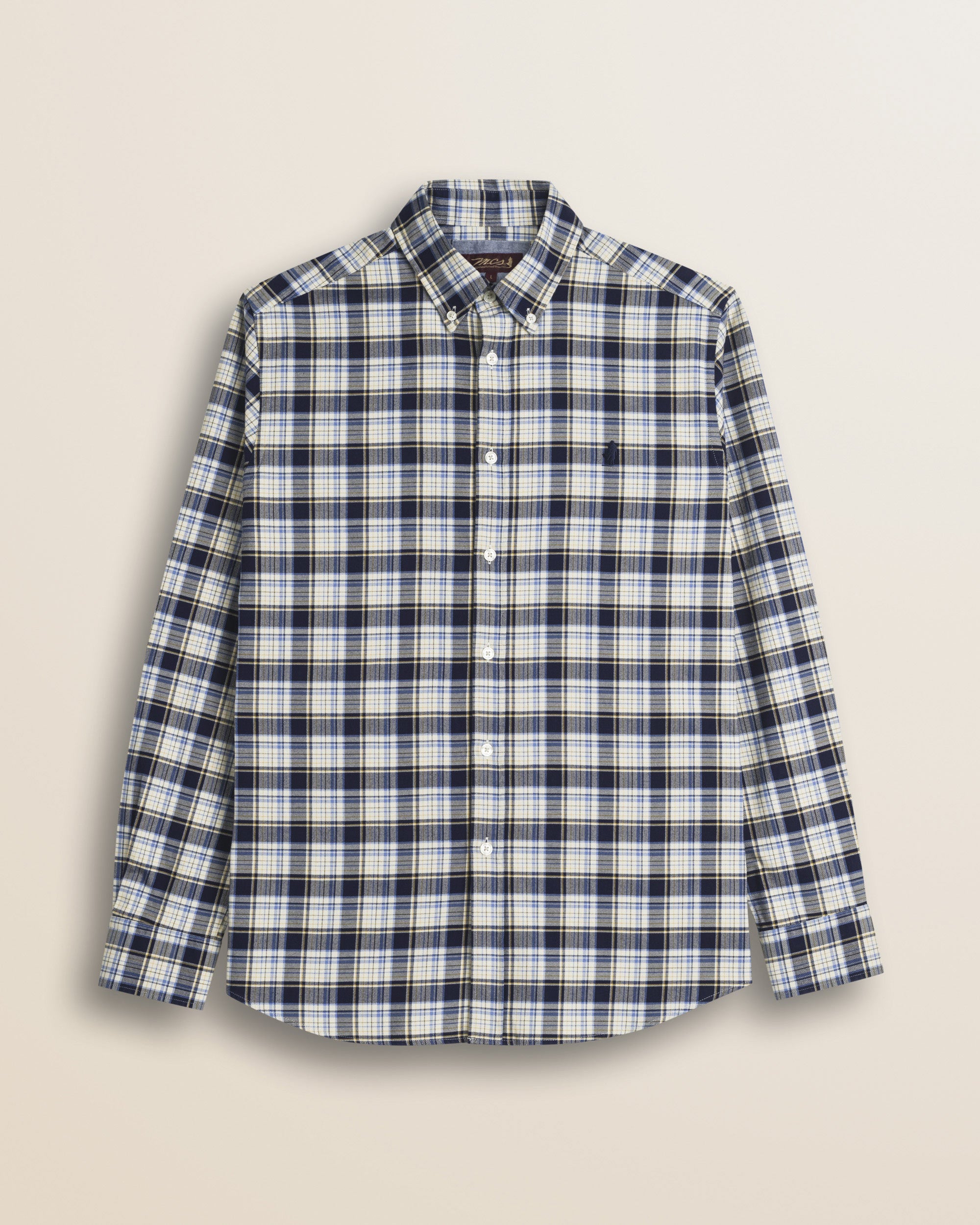 Camicia a Quadri in Flanella Leggera fronte - Blue Check