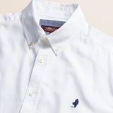 Camicia in Oxford Button-Down Regular Fit dettaglio colletto - White