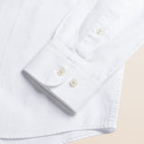 Camicia in Oxford Button-Down Regular Fit dettaglio manica - White