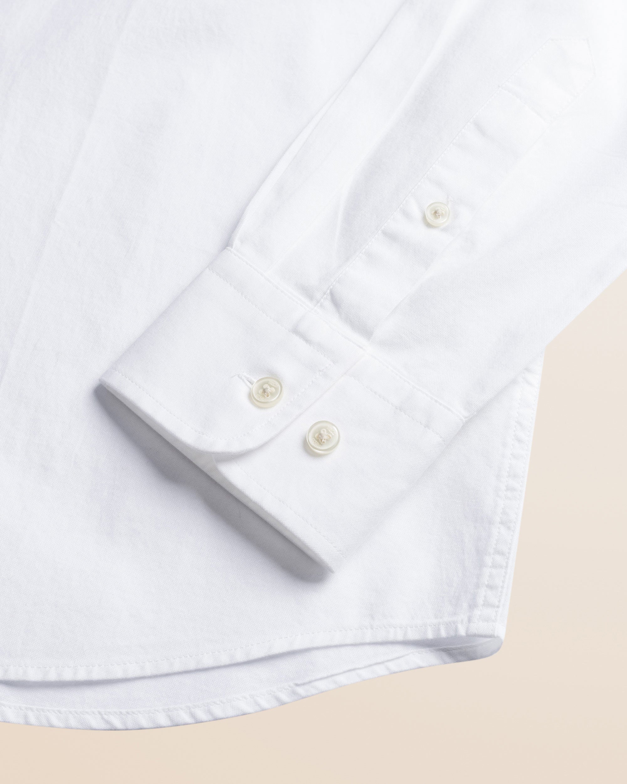 Camicia in Oxford Button-Down Regular Fit dettaglio manica - White