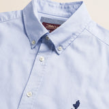 Camicia in Oxford Button-Down Regular Fit dettaglio colletto - Sky