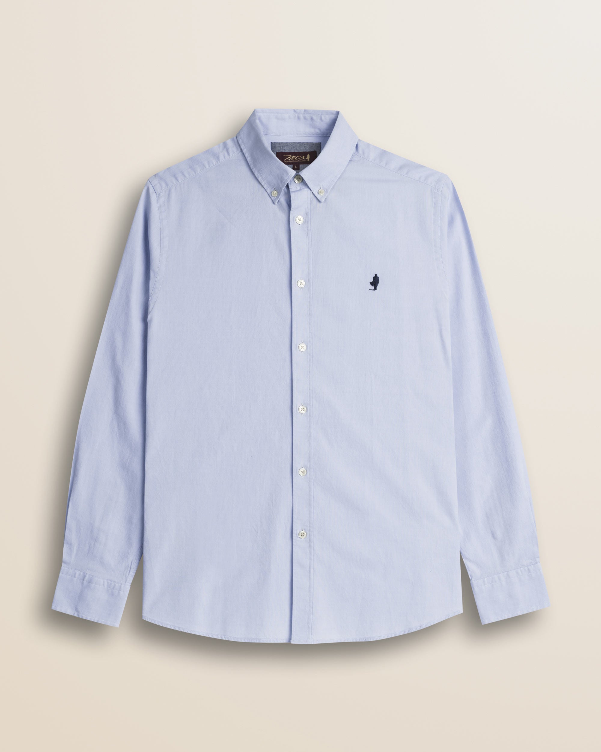 Camicia in Oxford Button-Down Regular Fit fronte - Sky