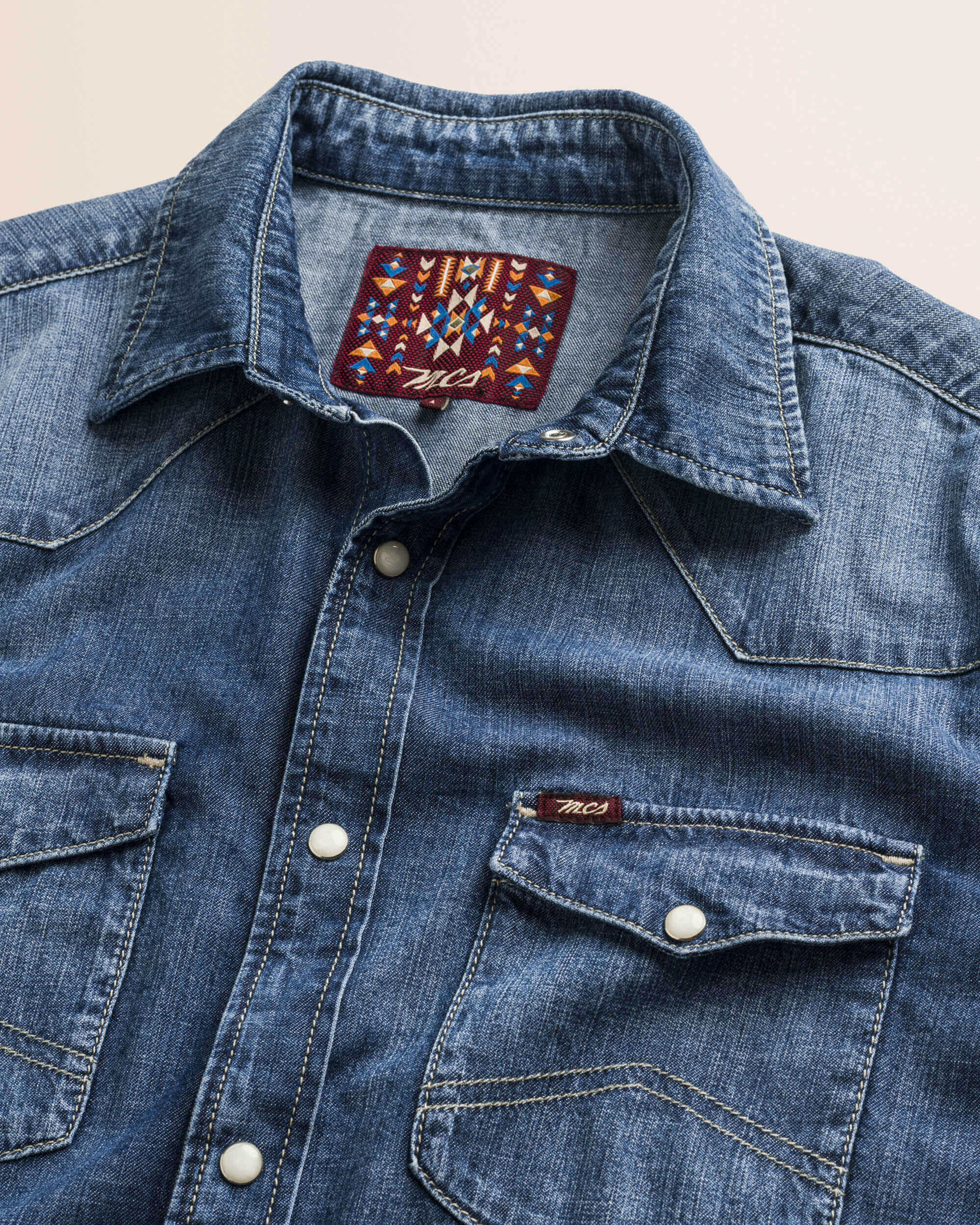 Camicia Western  dettaglio colletto - Dark Blue