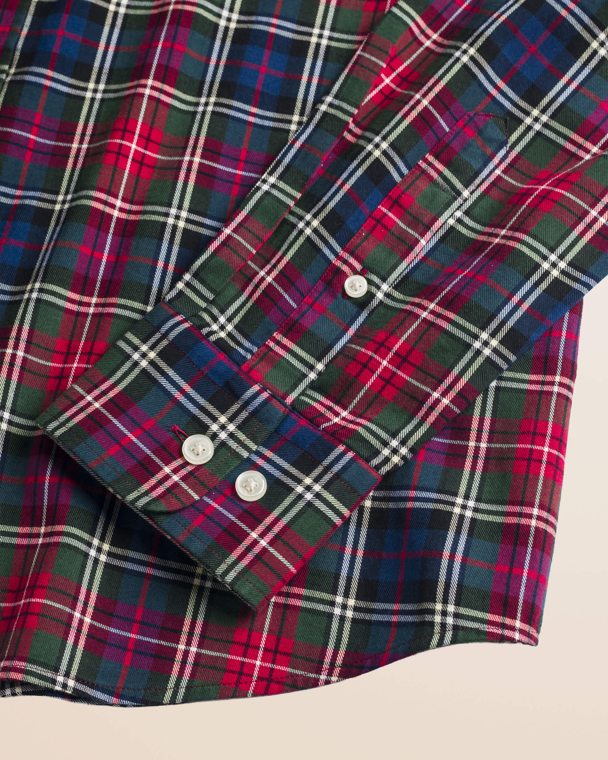 Camicia in Flanella a Quadri con Taschino dettaglio manica - Red Tartan Check