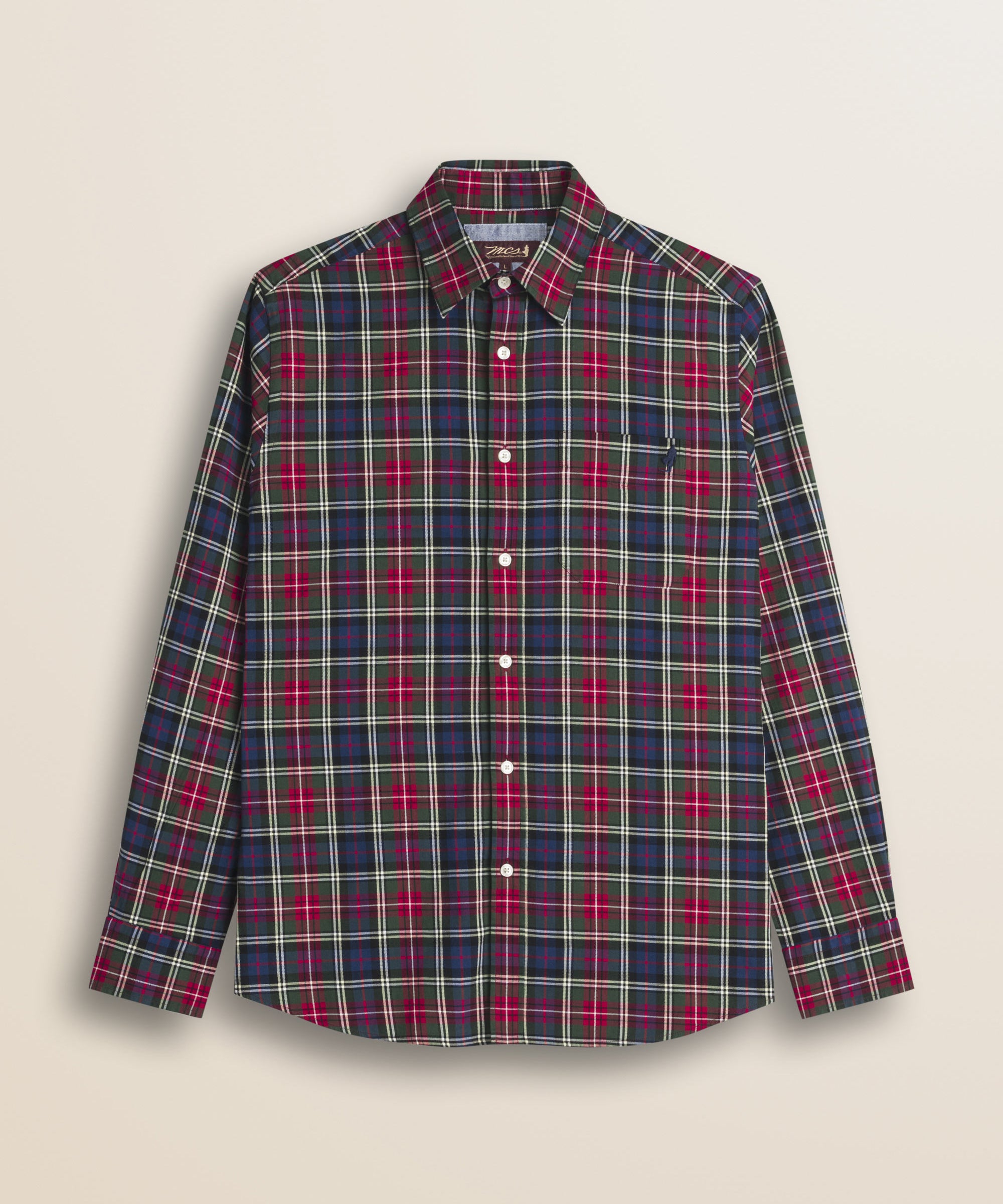 Camicia in Flanella a Quadri con Taschino fronte - Red Tartan Check