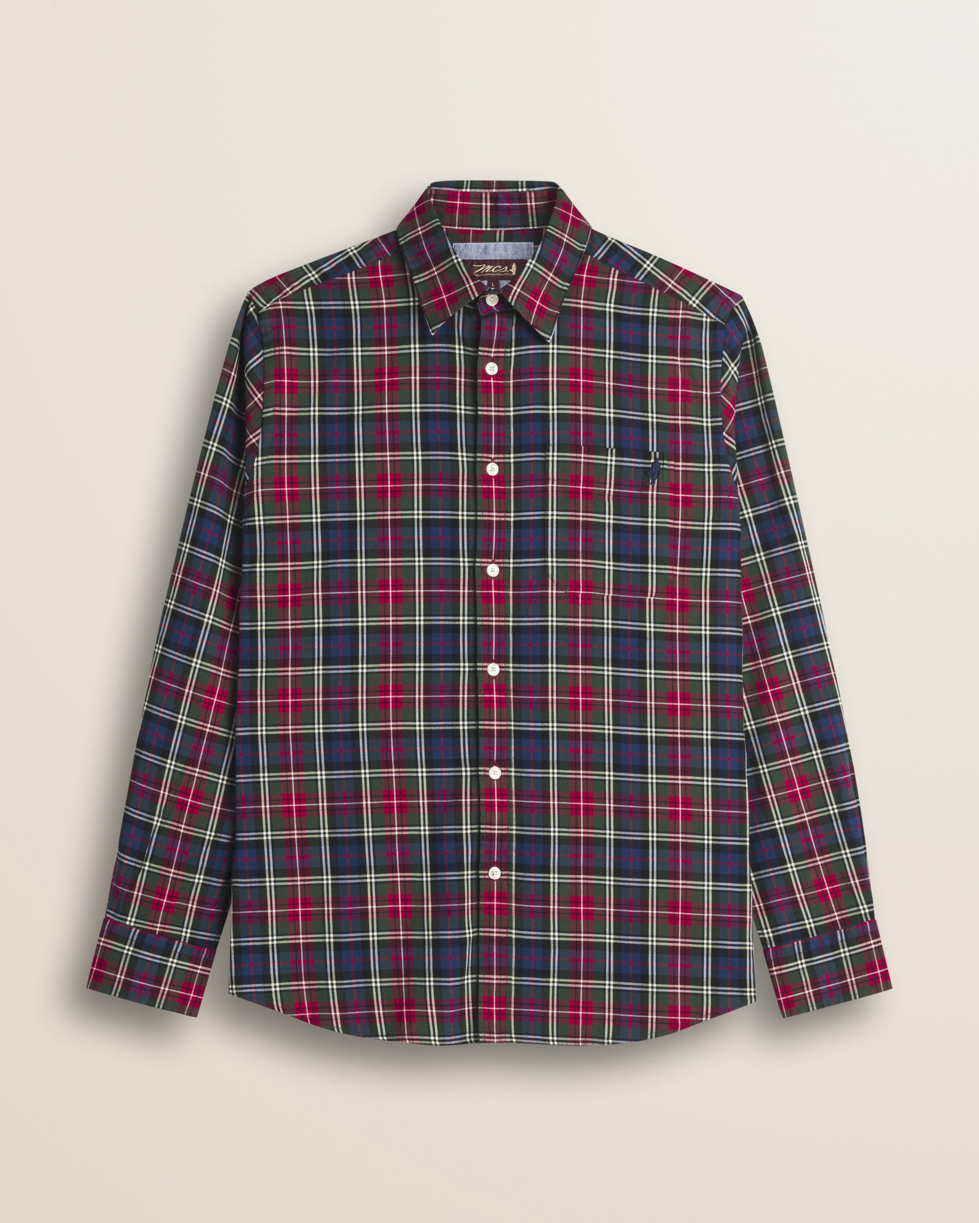 Camicia in Flanella a Quadri con Taschino fronte - Red Tartan Check
