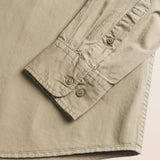 Camicia Workwear in Gabardina Tinta in Capo dettaglio manica - Elmwood Brown