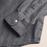 Camicia con Doppia Tasca e Bottoni a Pressione dettaglio manica - Grey Denim