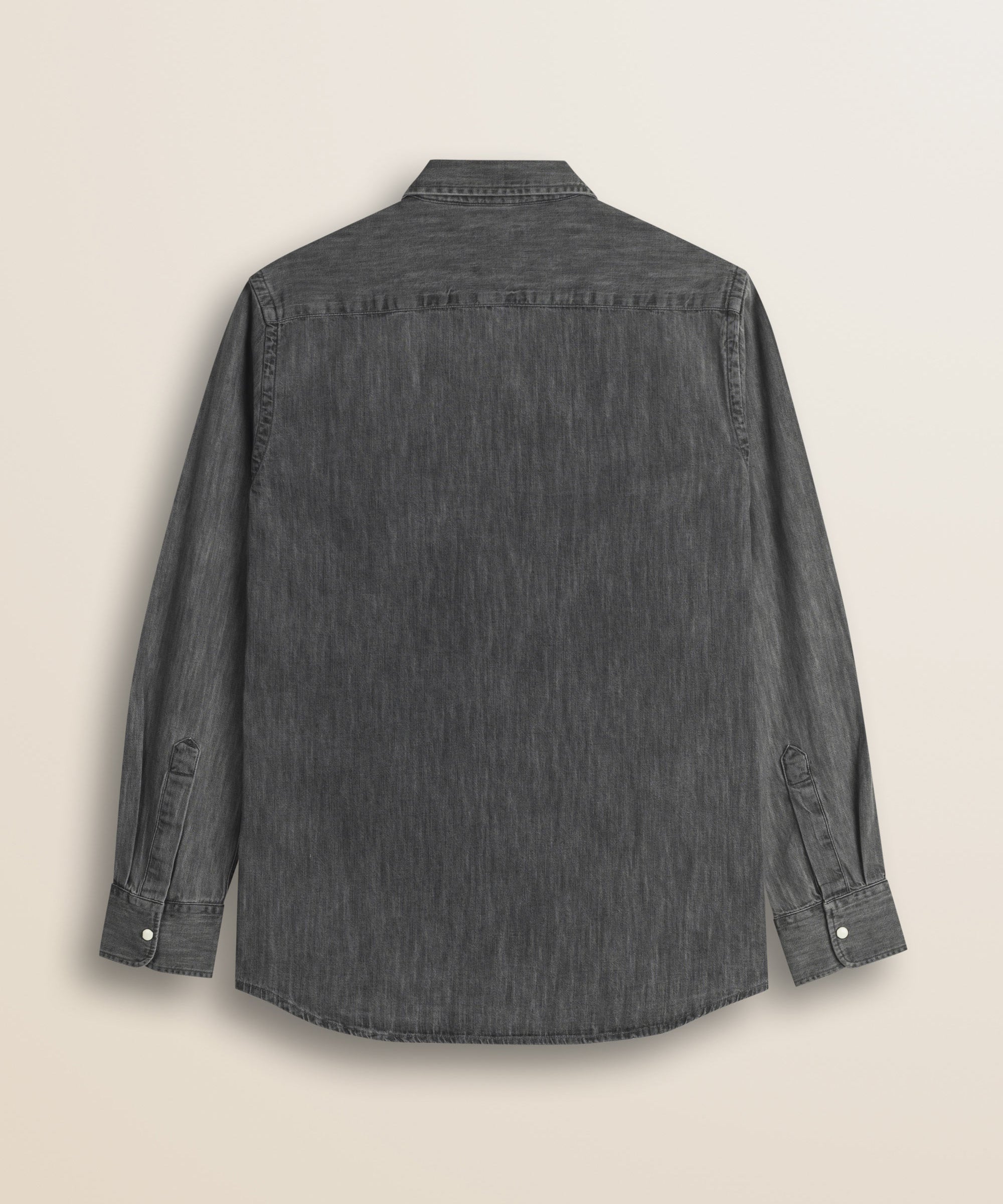 Camicia con Doppia Tasca e Bottoni a Pressione retro - Grey Denim