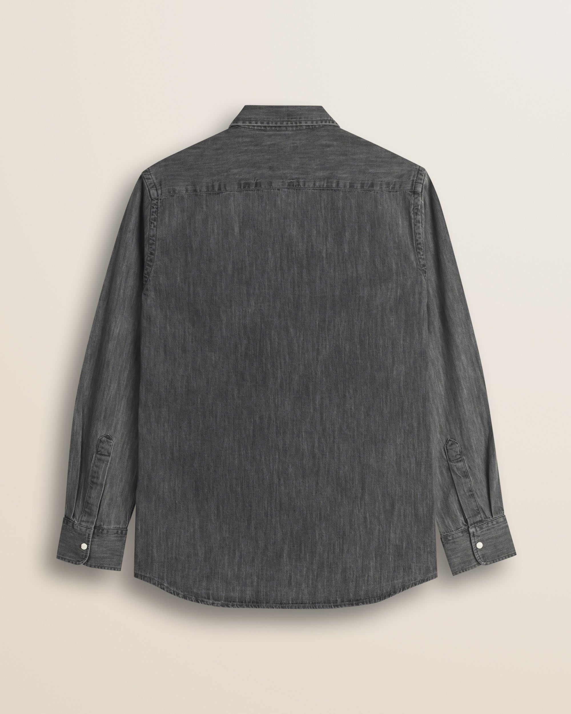 Camicia con Doppia Tasca e Bottoni a Pressione retro - Grey Denim