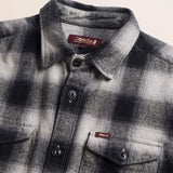 Camicia Overshirt in Flanella Pesante a Quadri dettaglio colletto - Black Hombre Check