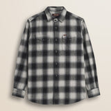 Camicia Overshirt in Flanella Pesante a Quadri fronte - Black Hombre Check