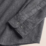 Camicia Overshirt in Flanella Pesante dettaglio manica - Grey Melange