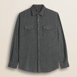 Camicia Overshirt in Flanella Pesante fronte - Grey Melange