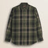 Camicia a Quadri in Cotone Pesante con Collo a Contrasto fronte - Dark Green Check