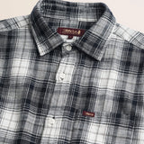 Camicia in Cotone Slub a Quadri con Taschino dettaglio colletto - Black Check
