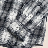 Camicia in Cotone Slub a Quadri con Taschino dettaglio manica - Black Check