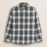 Camicia in Cotone Slub a Quadri con Taschino fronte - Black Check