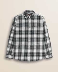Camicia in Cotone Slub a Quadri con Taschino fronte - Black Check