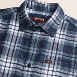 Camicia Tinto Filo Indaco a Quadri Workwear dettaglio colletto - Atlantic Deep Check