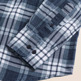 Camicia Tinto Filo Indaco a Quadri Workwear dettaglio manica - Atlantic Deep Check