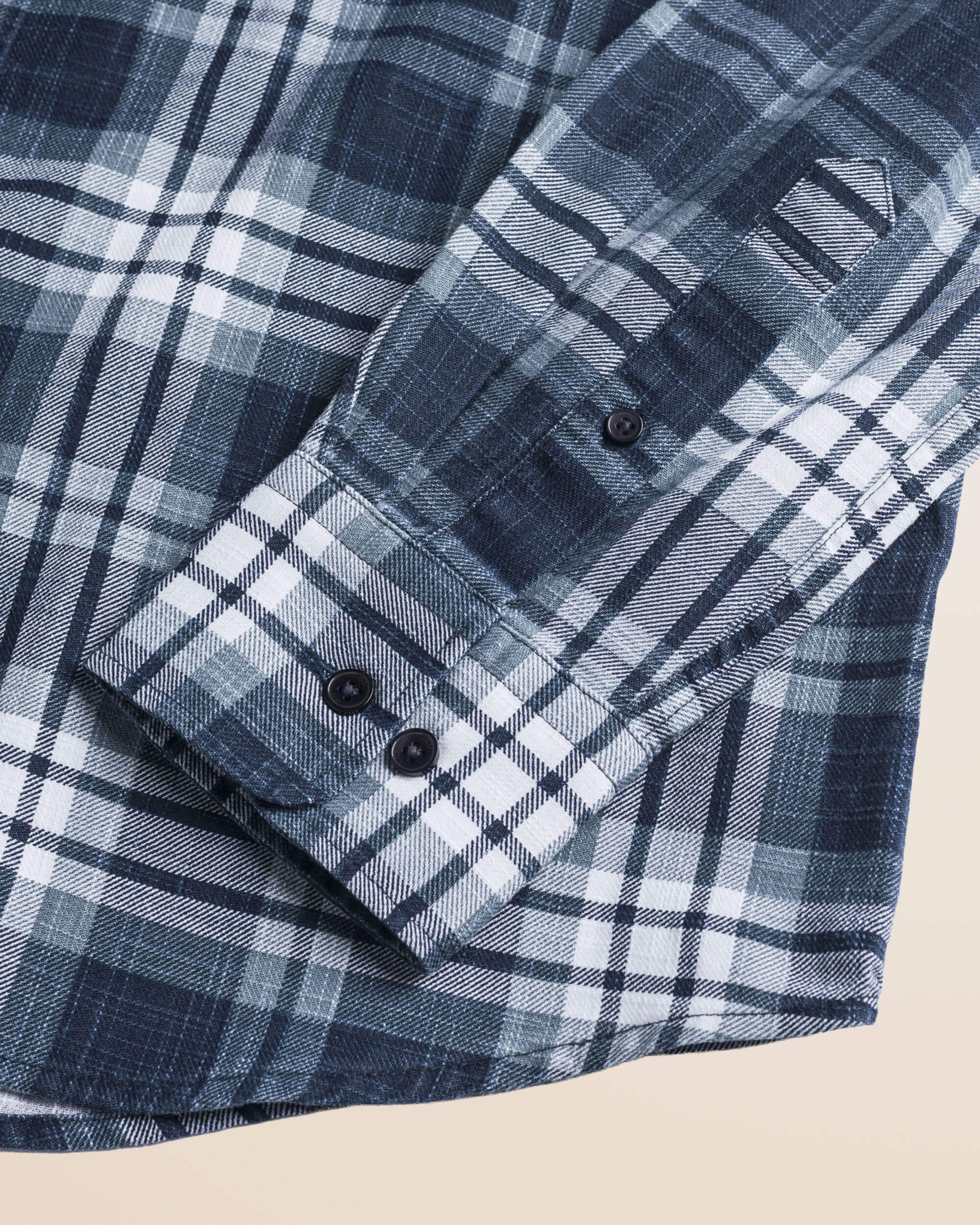 Camicia Tinto Filo Indaco a Quadri Workwear dettaglio manica - Atlantic Deep Check