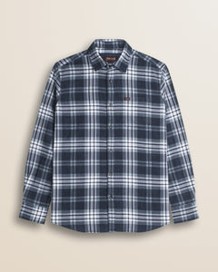 Camicia Tinto Filo Indaco a Quadri Workwear fronte - Atlantic Deep Check