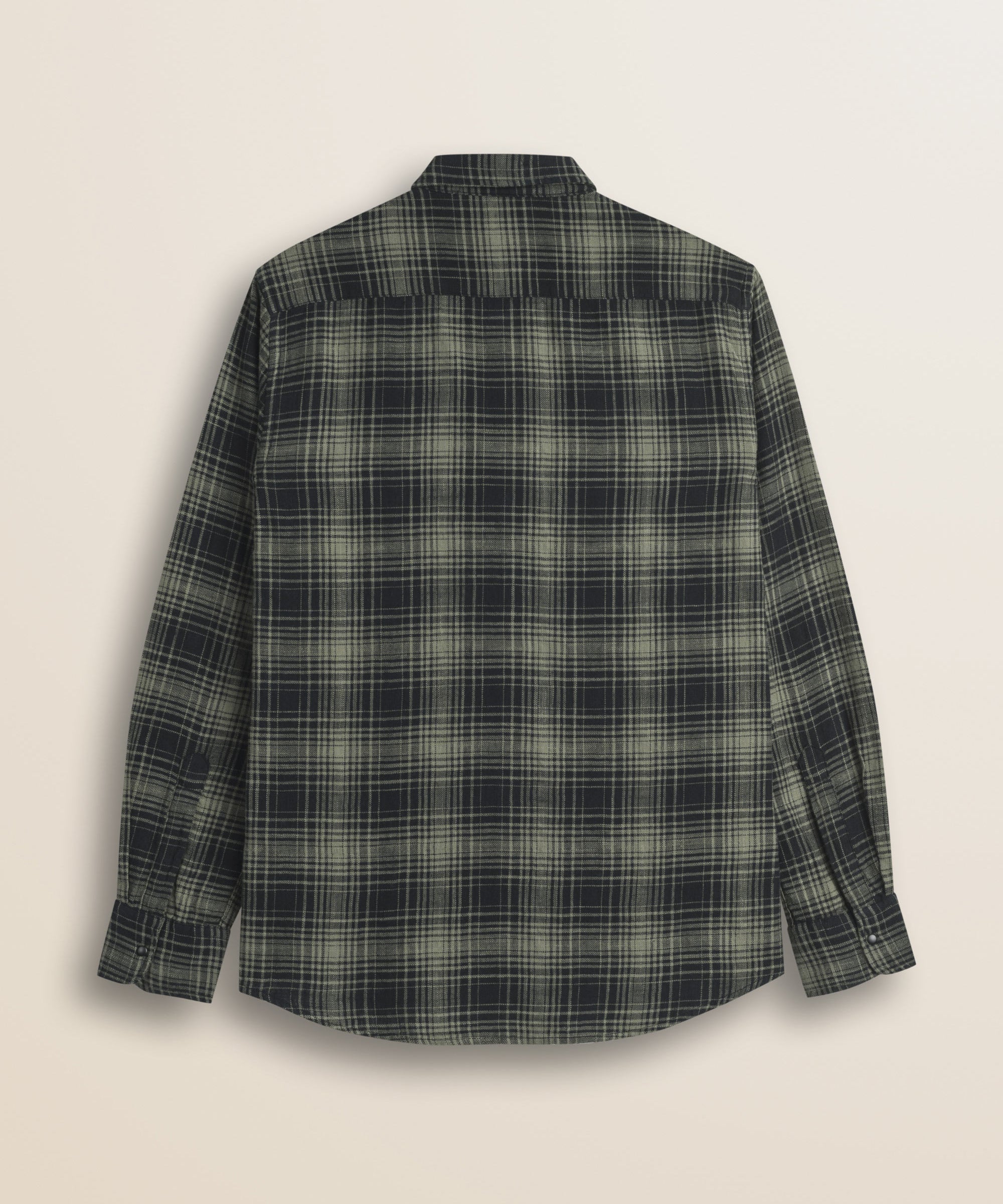 Camicia in Cotone Slub a Quadri Stile Workwear retro - Green Check