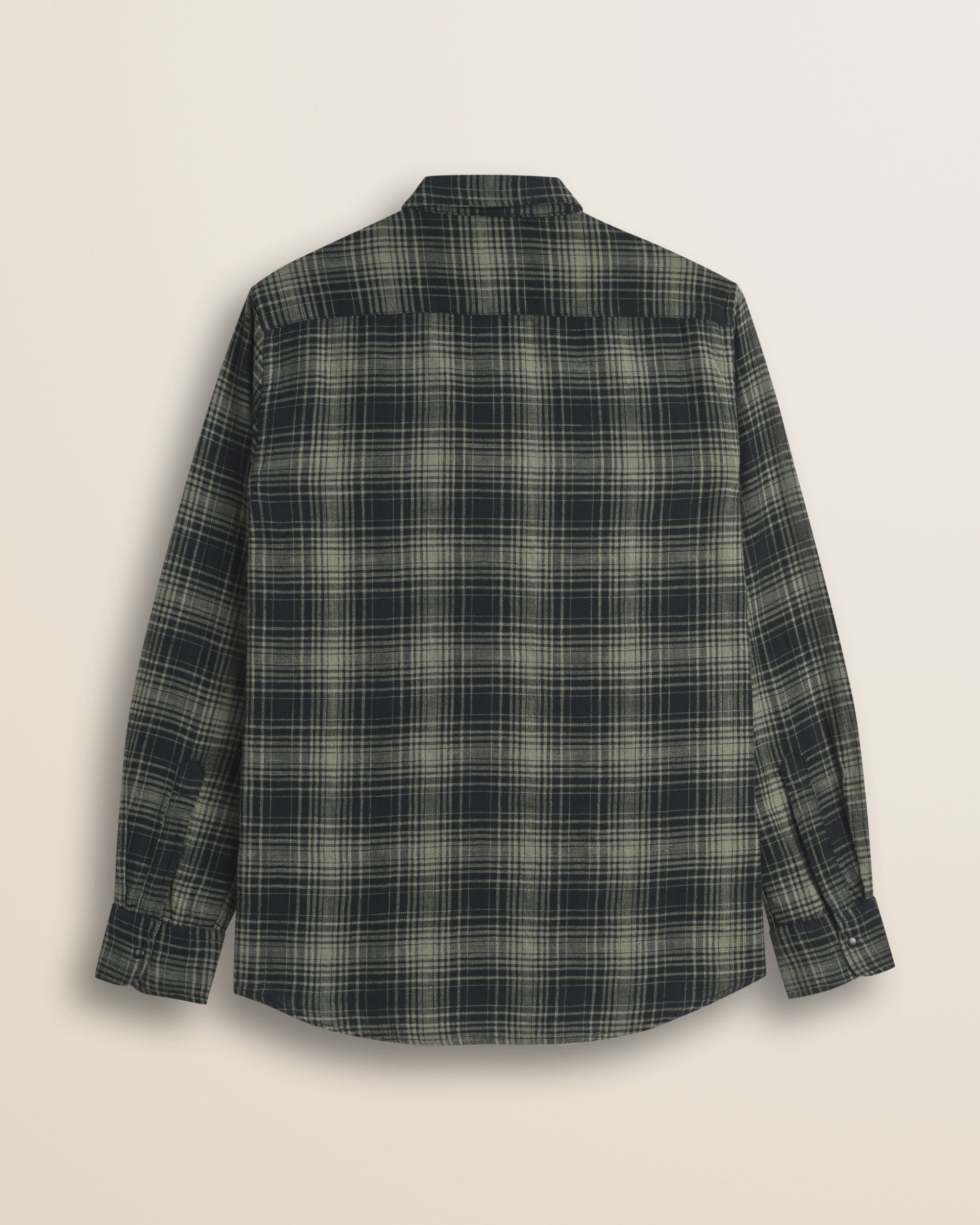 Camicia in Cotone Slub a Quadri Stile Workwear retro - Green Check