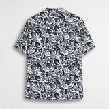 Camicia da bowling con stampa all-over - Blu and Wite Floral Print