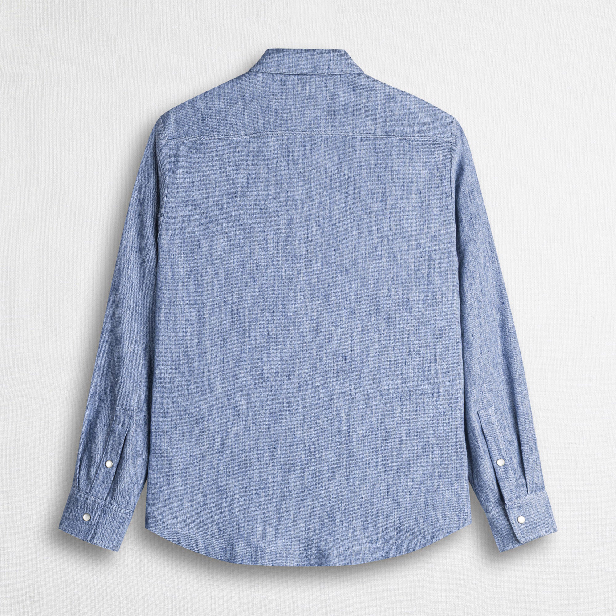Camicia a maniche lunghe in misto cotone e lino - Sky Blue