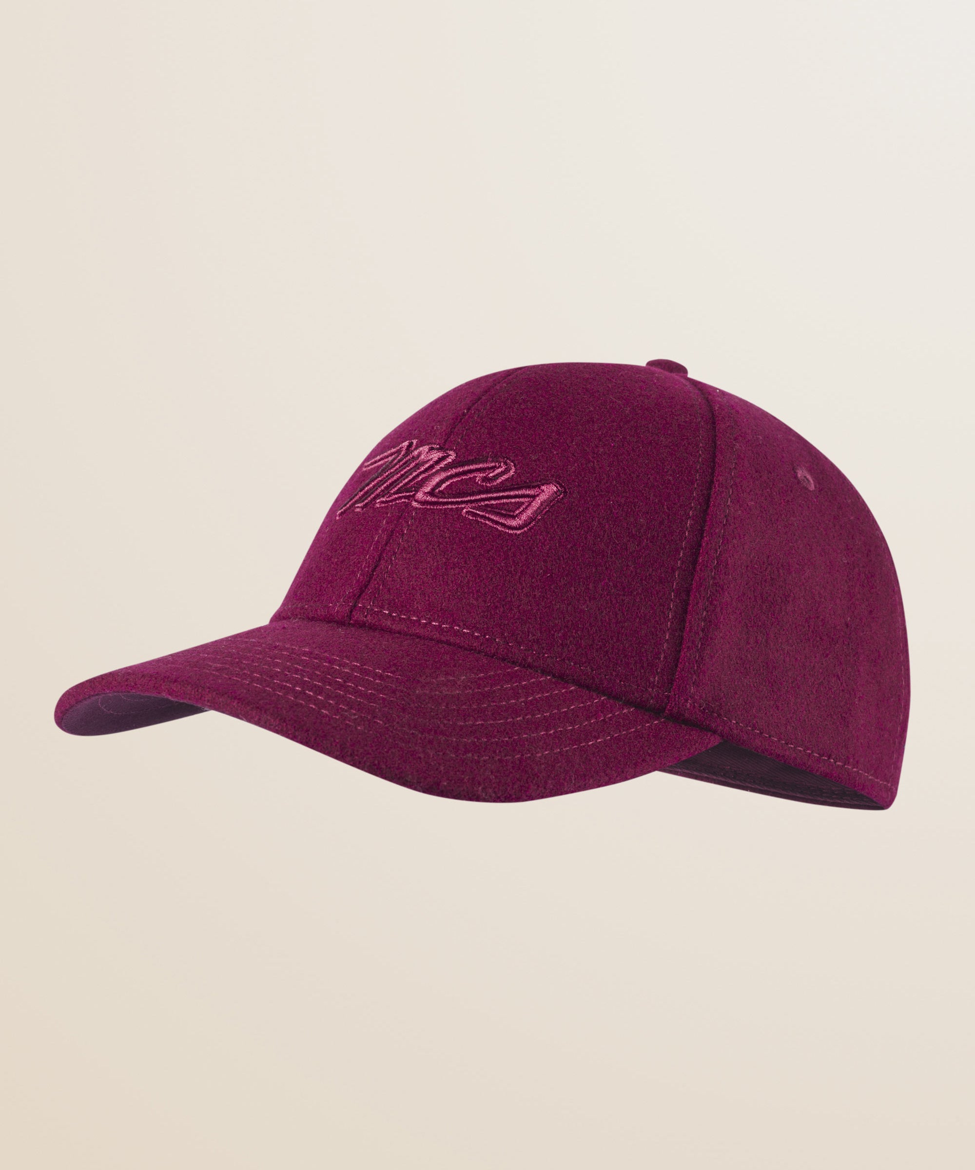 Cappello con Visiera in Misto Lana Tinta Unita fronte - Merlot